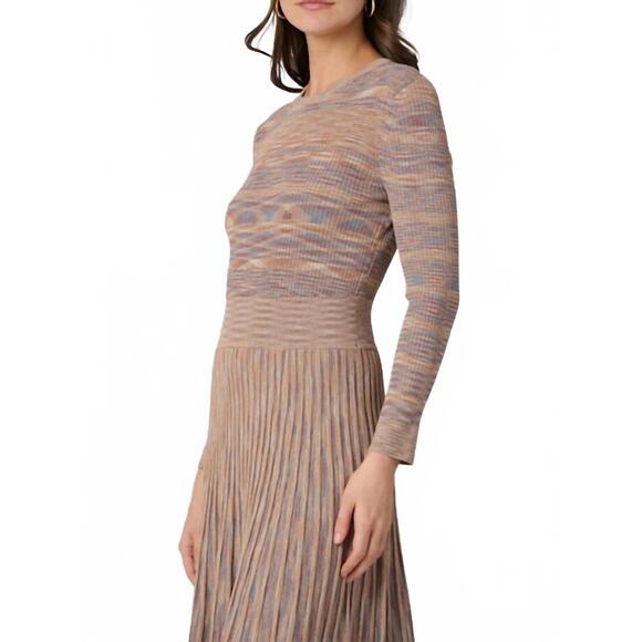 NEW SHOSHANNA martha mini dress in tan/ slate blue/ umber - Picture 3 of 4